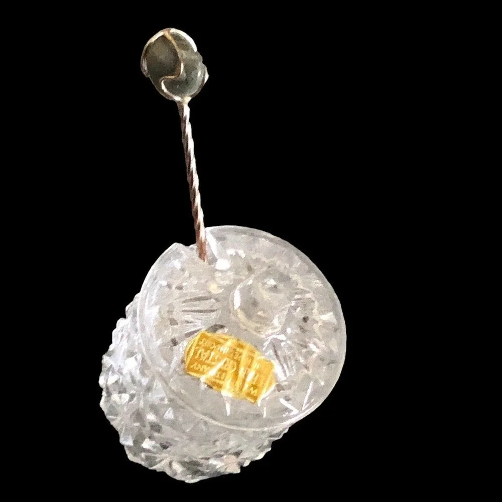 Phil Papel Lead Crystal West Germany Mustard Jam Honey Pot With Spoon
